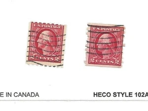 411 and 413, 2 cent carmine coil stamps, 1912, cv $70 - Picture 1 of 2