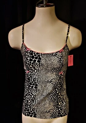 Betsey Johnson женское белье черный и белый Майка рубашка с Ярлыками размер большой - Изображение 1 из 2