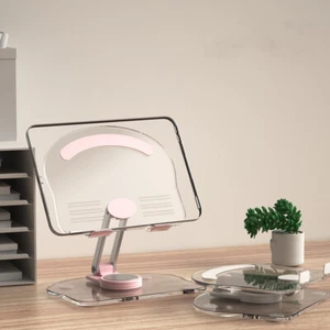 New Acrylic 360 Rotating Adjustable Tablet Phone laptop Holder Stand Foldable UK - Picture 1 of 18