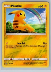 Juego de cartas coleccionables Pokémon Pikachu Reverse Holo casi nuevo #28 Shining Legends - Imagen 1 de 2