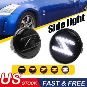 LED Fender Emblem Indicator Turn Signal Light For 09-20 Nissan 370Z Z34 350Z Z33 - Picture 1 of 10