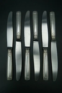 CHRISTOFLE EMPIRE MALMAISON 6 DINNER KNIVES SILVERPLATED MARKED FRANCE L.24,5 cm - Picture 1 of 12