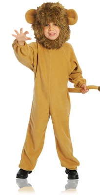 Toddler Boys Lion Costume Deluxe Jumpsuit Faux Fur Headpiece Halloween Brown 2-4 - Image 1 of 2