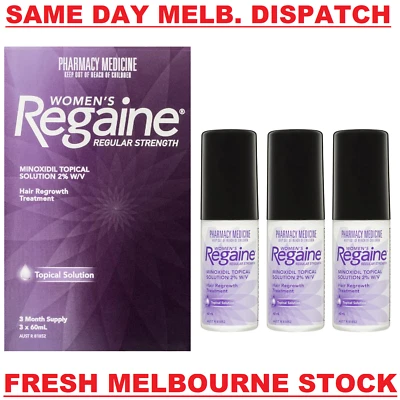 Regaine Rogaine Women's Regular Strength Topical Solution 3x60mL 3 Months Supply - image 1 of 4