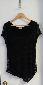 Lavish Women's Lined Mesh Top Black Size M - Picture 1 of 5