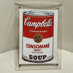 Andy Warhol Beef Campbell’s Consommé Mini Print | Framed Show Card | Free Ship - Picture 1 of 2