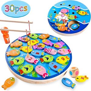Kids Wooden Magnetic Fishing Toy Montessori Toys Kids Fishing Learning Toys Gift