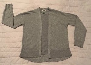 Girls XL 14 Silver Open Front Thin Old Navy Sweater - Picture 1 of 7