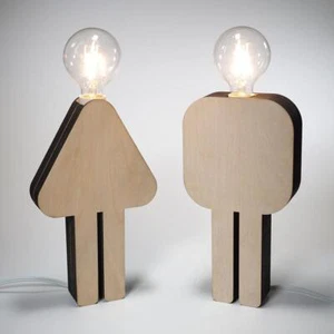 Him and Her Lamps - Personalized - Picture 1 of 5
