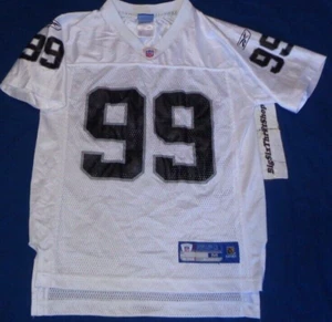 Reebok Warren Sapp NFL Equipment Oakland Raiders Jersey Size Medium 10-12 Youth - Picture 1 of 2