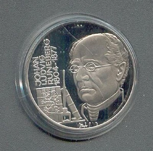 20 ECU Finland Runeberg 1995 Silver PP - Picture 1 of 1