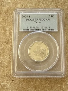 2004-S Silver 25c PCGS PR70DCAM Texas Quarter PROOF DEEP CAMEO PR 70 DC - Picture 1 of 2