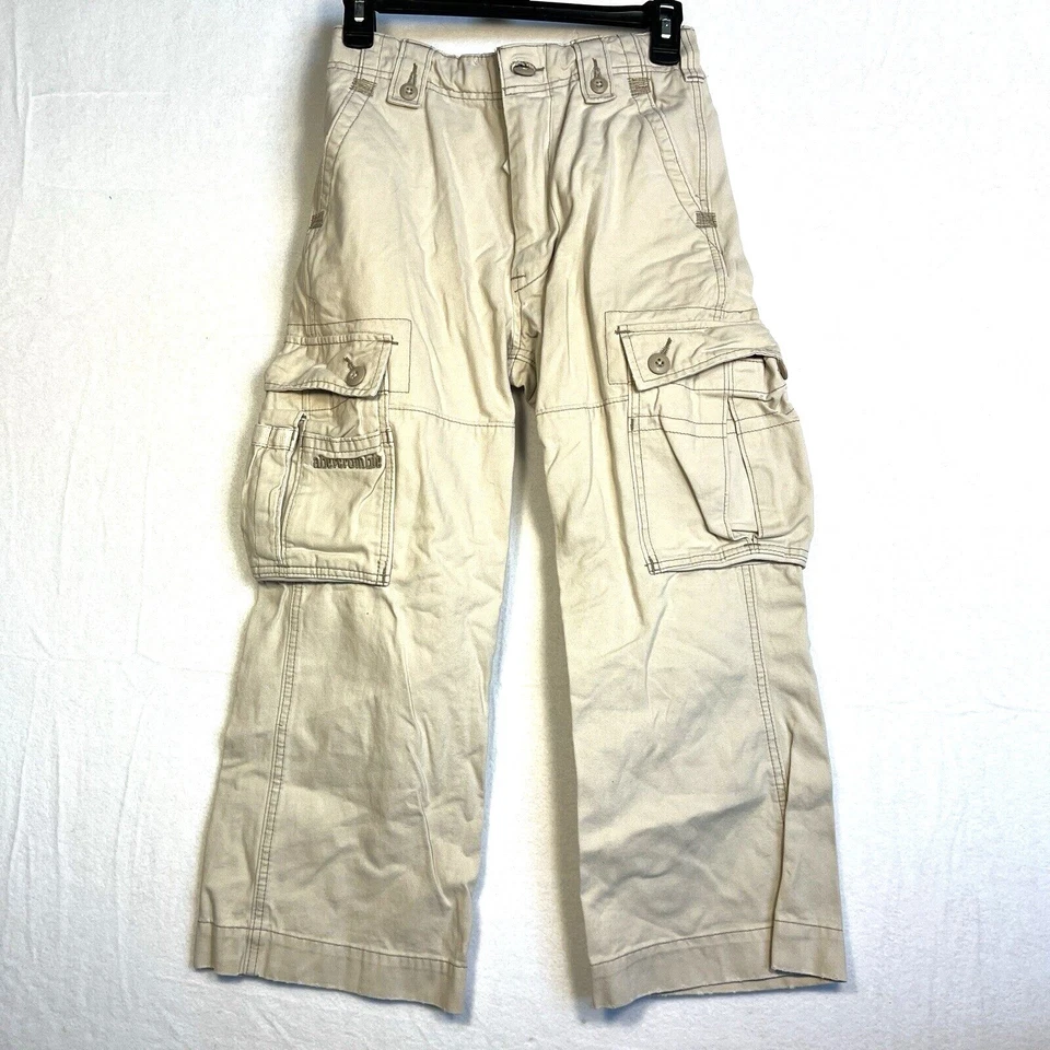 Pantalones de Colección Abercrombie Niños Talla 10 Beige A 92 Paracaidista Carga Militar Y2K Foto 1 de 4