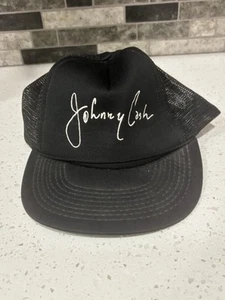 Cappello berretto camionista vintage Johnny Cash snapback maglia schiena nero - Foto 1 di 13
