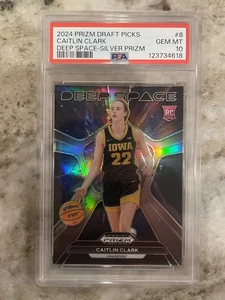 Panini Prizm Draft Picks Deep Space Silver Prizm #8 Caitlin Clark RC 2024 PSA 10 - Imagen 1 de 2