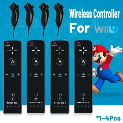 1-4X Motion Plus inside Remote Controller & Nunchuck For Nintendo Wii U Console - Image 1 of 4
