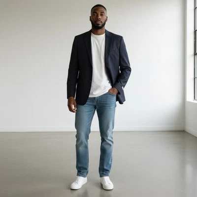 CANALI 13290 Two Button Navy Blue Wool Suit Jacket Size 52R - Image 1 of 4