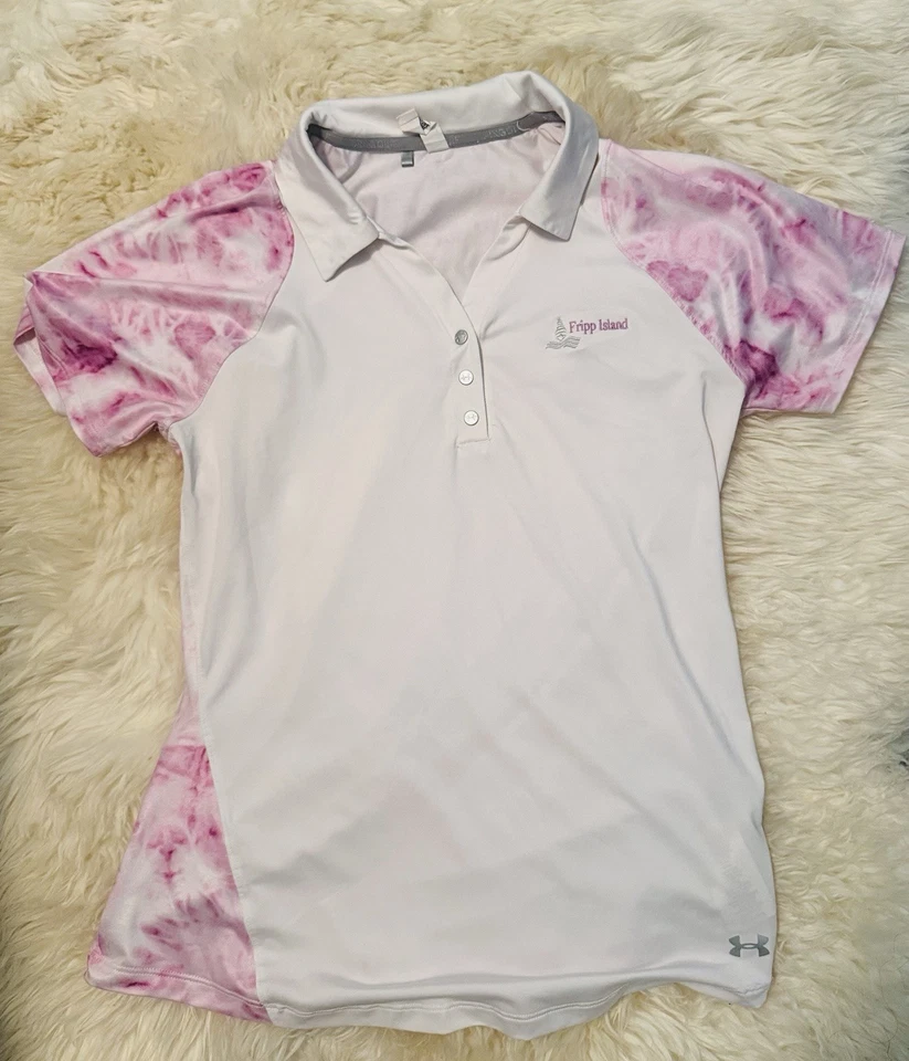 安德玛女式修身 Heat Gear 高尔夫上衣领带染料中号款 #UW1418 — 第 1/3 张图片