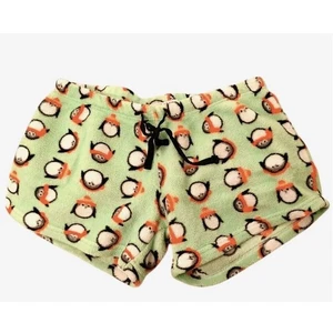 Seltene Emma Jordan Pyjama Shorts Pinguin Fleece M grün flauschig Plüsch Lounge Boho - Bild 1 von 6