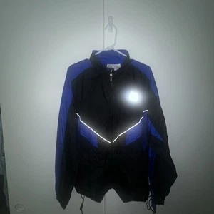 Late 90s Early 2000s ASICS Dark Blue And Black Windbreaker Men’s Size Large - Picture 1 of 5