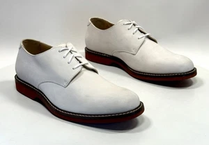 Scarpe Oxford JOHNSTON & MURPHY pelle di pecora scamosciata avorio 20-5425 - uomo taglia 9,5 - Foto 1 di 13