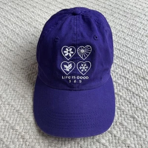 Life Is Good 365 Positive Lifestyle cotton adjustable baseball hat cap purple - Picture 1 of 9