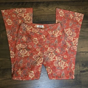 FREE PEOPLE WE THE FREE House Party Printed Vegan Suede Flare Leg Pants Size 27 - Picture 1 of 11