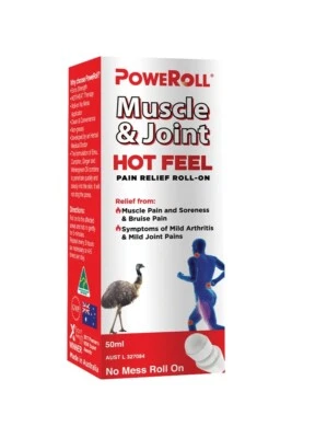 ^ Poweroll Muscle & Joint Hot Feel Pain Relief Roll-On 50mL - image 1 of 2