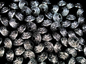 Beads Plastic Antique Silver 100pc DIY Jewellery Bracelets Necklaces - Bild 1 von 2