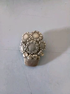 Birds And Blooms Ltd edition Sunflowers Pewter Pin Brooch Jewelry 2006 lovely - Picture 1 of 4