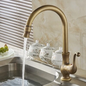 Vintage Antique Brass Bathroom Kitchen Bar Vessel Sink Swivel Faucet Tap san056 - Picture 1 of 8