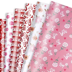 Mother’s Day Wrapping Paper 12 Sheets Love Heart Floral Anniversary Wrapping ... - Picture 1 of 7