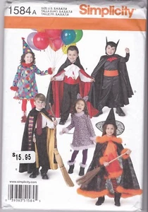 Simplicity 1584, child-unisex, witch, cat, vampire, Batman, clown, Harry Potter - Picture 1 of 2
