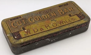 Vintage "Fine Cut - Cut Golden Bar" WD & HO Wills Tobacco Tin - Picture 1 of 4