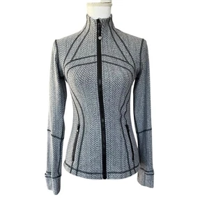 Lululemon Define Jacket Hazy Heather White Heathered Black Size 6 W4AARS - Picture 1 of 10