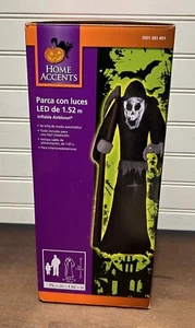 Halloween 5 ft LED Black Grim Reaper Inflatable Airblown Spooky Scary - Picture 1 of 8