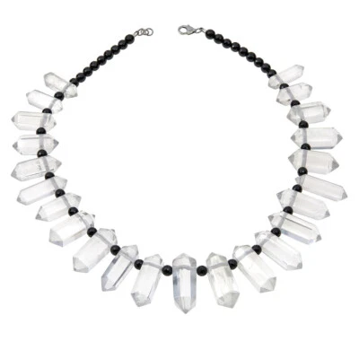 Womens Natural Quartz Sterling Silver Statement Necklace, One of a Kind, 20in - Image 1 of 3