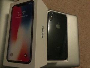 iPhone X 256GB Black Glass iPhone Unlocked Grade A - Afbeelding 1 van 10