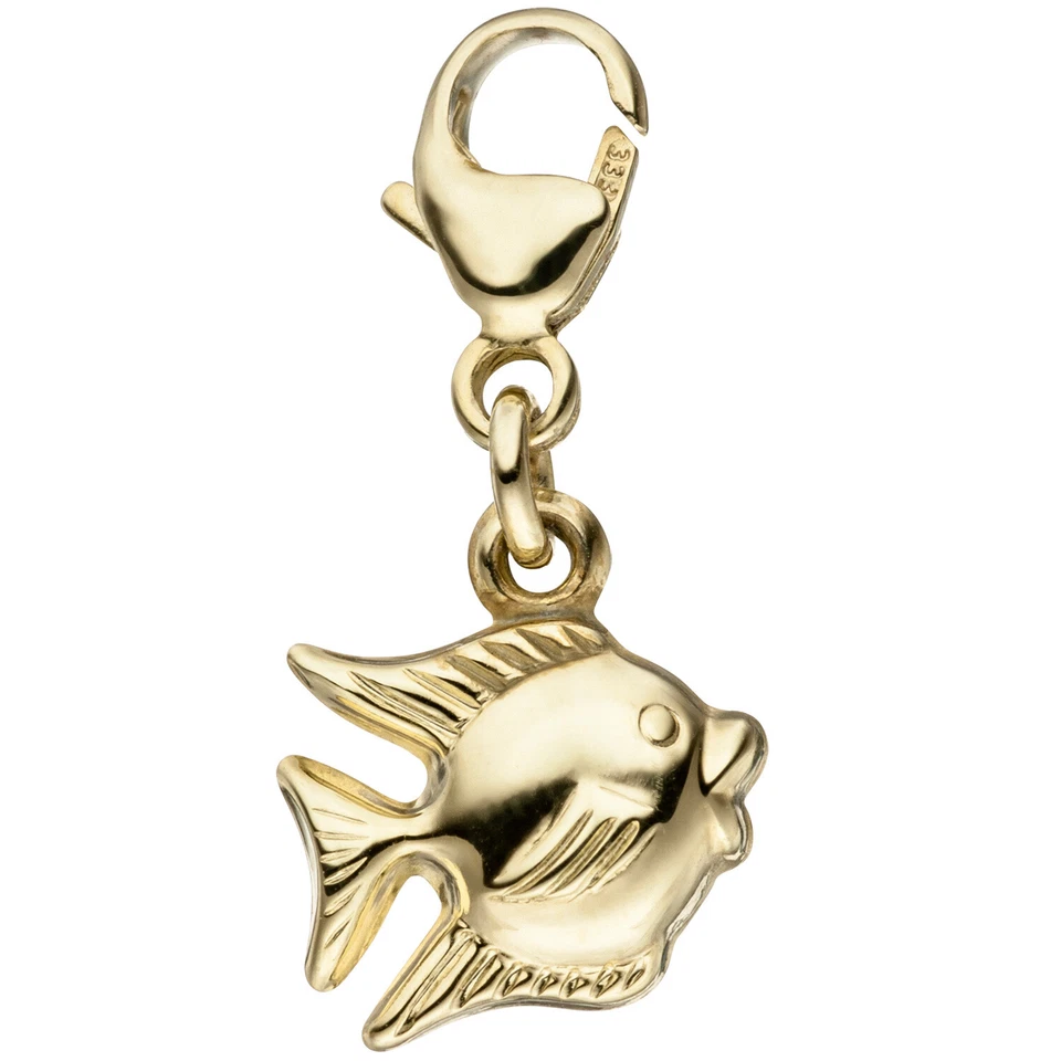 Einhänger Charm Fisch 333 Gold Gelbgold Anhänger GoldCharm 46337