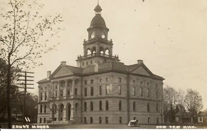 Antik RPPC Van Buren Courthouse PAW PAW Michigan PC Echtfoto - Bild 1 von 2