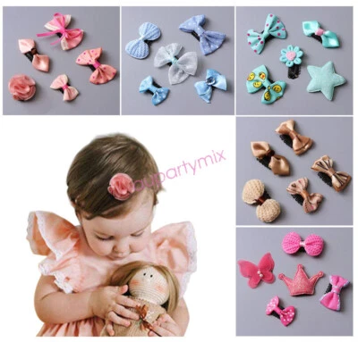 5PCs Cute Small Hair Bows Flowers Hair Clips forb baby Girls Hair Accessories - image 1 of 4