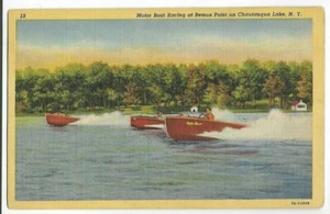 CARRERAS DE BOTES DE MOTOR EN BEMUS POINT ON LAKE CHAUTAUQUA, PA - PM 1949 - Imagen 1 de 2