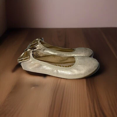 Sam Edelman Talla 3 Felicia Esmeralda Oro Niñas Zapatos Planos Sin Cordones Ballet Foto 1 de 4
