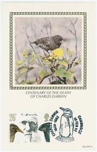 G.B. BENHAM SILK F.D.C. POSTCARD CENTENARY OF THE DEATH OF CHARLES DARWIN 1982 - Picture 1 of 2