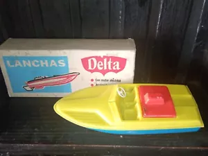 Lancha rápida de juguete de plástico argentina DE COLECCIÓN Y MUY RARA A BATERÍA NUEVA EN CAJA - Imagen 1 de 11