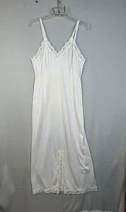 Lencería Sears Long Slip Mujer 38 Vintage Nylon Encaje Crema Ocasión Especial - Imagen 1 de 9
