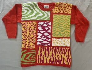 Vintage Pullover Cervelle Geometrisch Bunt Pulli L - Bild 1 von 17