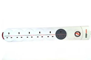 One Click Intelligent Control Mains Panel Extension Lead 6 Socket - Afbeelding 1 van 4
