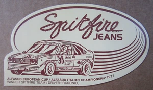 ADESIVO/STICKER "SPITFIRE JEANS TEAM - ALFASUD EUROPEAN CUP CHAMPIONSHIP 1977" - Imagen 1 de 1