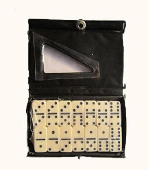 Dominoes White with Black Spots Dots Traditional Classic Game Children  - Image 1 of 1